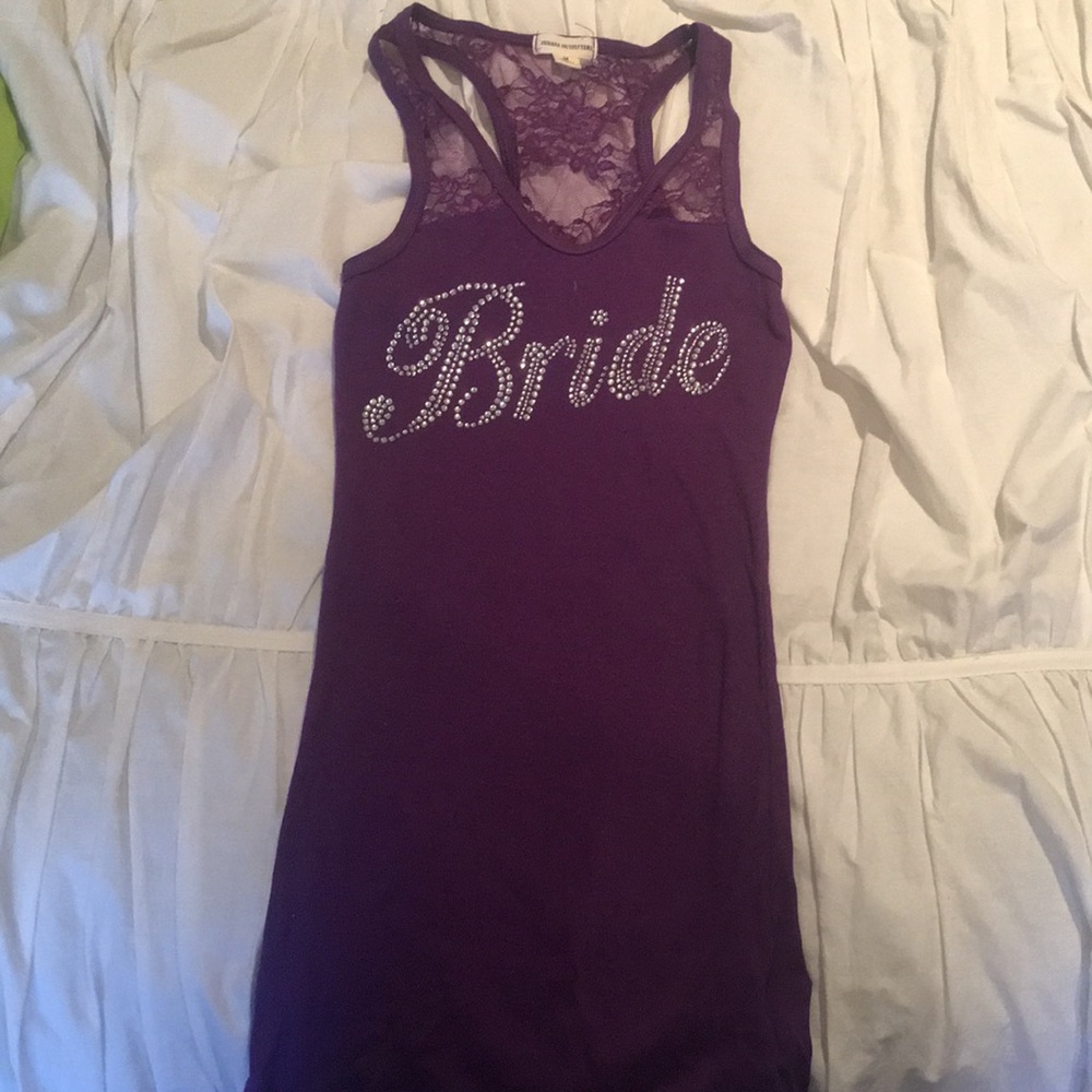 BRIDE tank top -Purple lace racer back